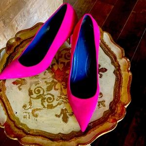 Celine 3 inch pink suede heels